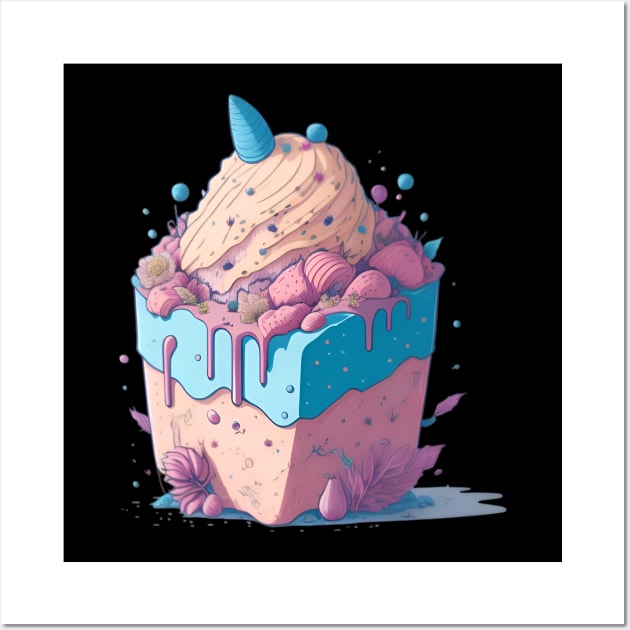 ice cream graffiti illustration Wall Art by emofix